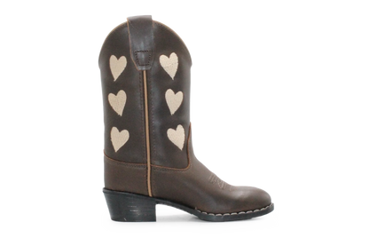 Bootstock Cowboylaars Hearts Mocca kids Meisjes - Bruin