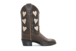 Bootstock Cowboylaars Hearts Mocca kids Meisjes - Bruin