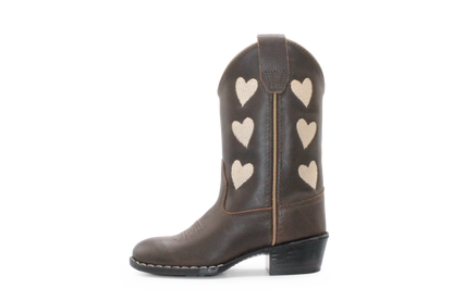 Bootstock Cowboylaars Hearts Mocca kids Meisjes - Bruin