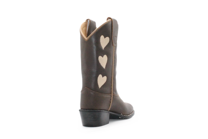 Bootstock Cowboylaars Hearts Mocca kids Meisjes - Bruin