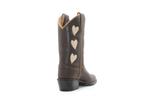 Bootstock Cowboylaars Hearts Mocca kids Meisjes - Bruin