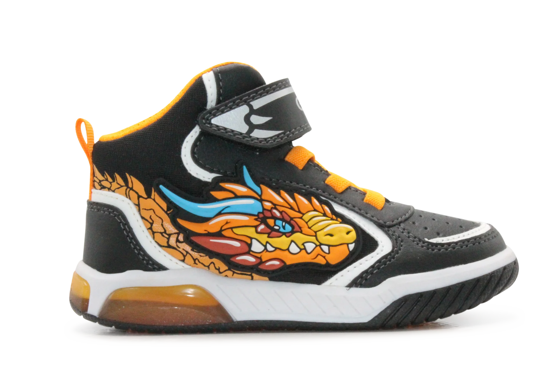 Geox Basket Inek  lichtjes Schoenen Jongens - Black Orange