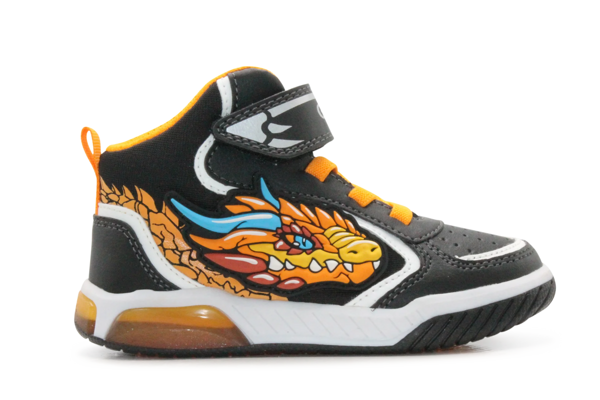 Geox Basket Inek  lichtjes Schoenen Jongens - Black Orange