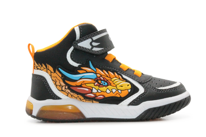 Geox Basket Inek  lichtjes Schoenen Jongens - Black Orange