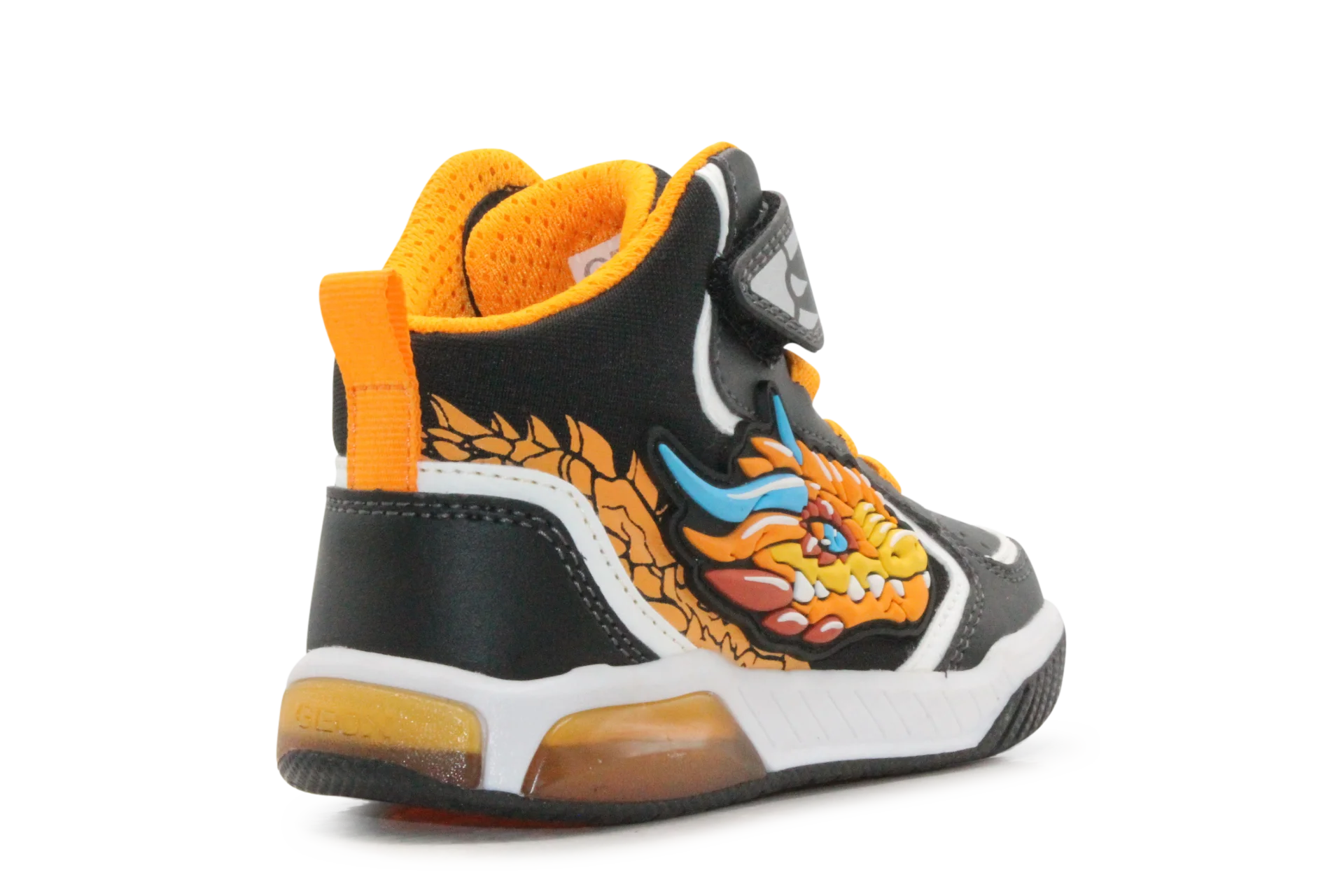Geox Basket Inek  lichtjes Schoenen Jongens - Black Orange