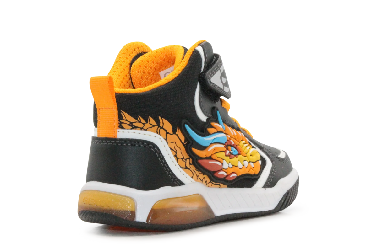 Geox Basket Inek  lichtjes Schoenen Jongens - Black Orange