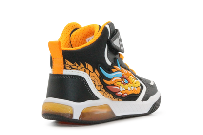 Geox Basket Inek  lichtjes Schoenen Jongens - Black Orange