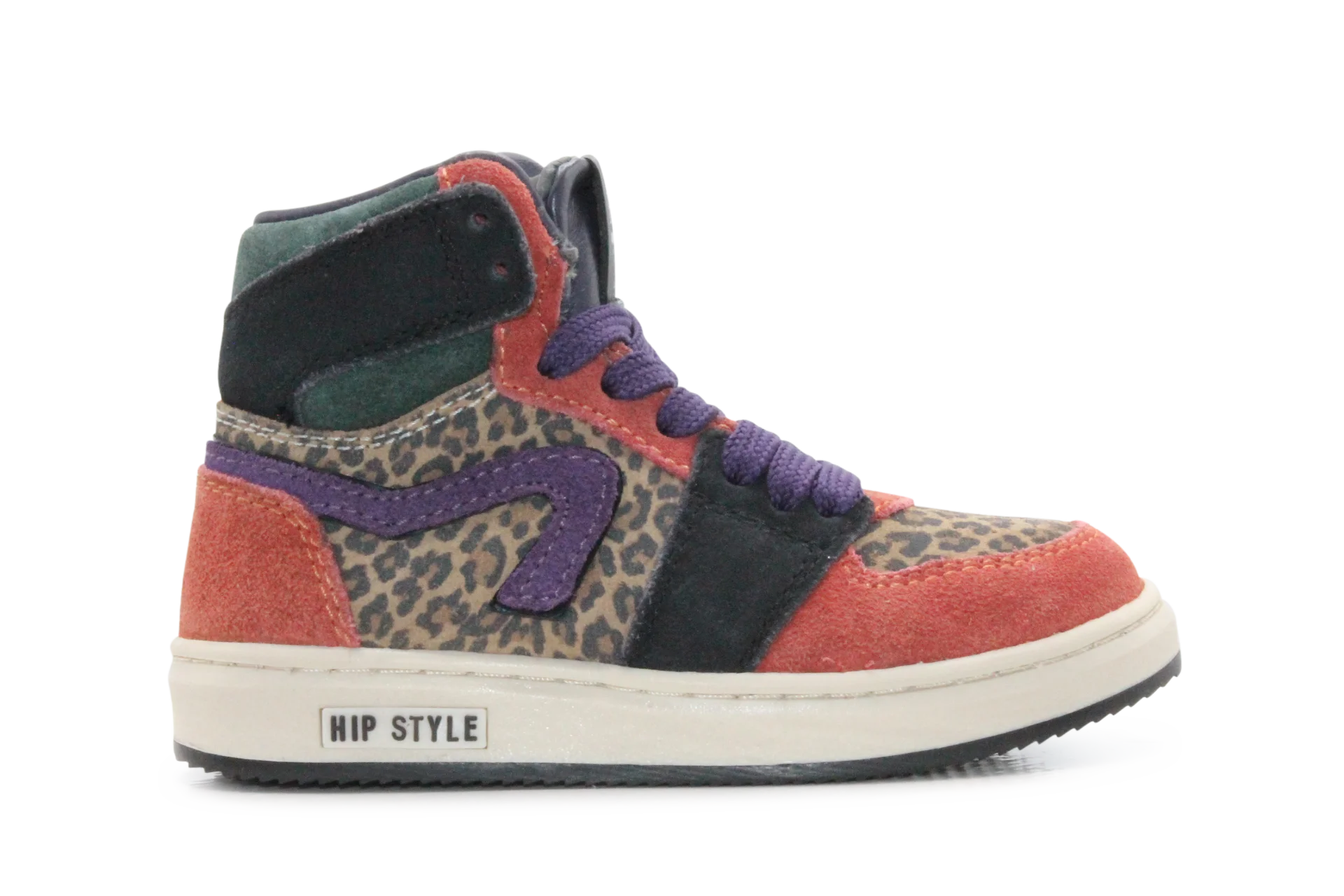 Hip Hoge Sneaker H1765 Natural Suède – Veter en Rits - hatshoe