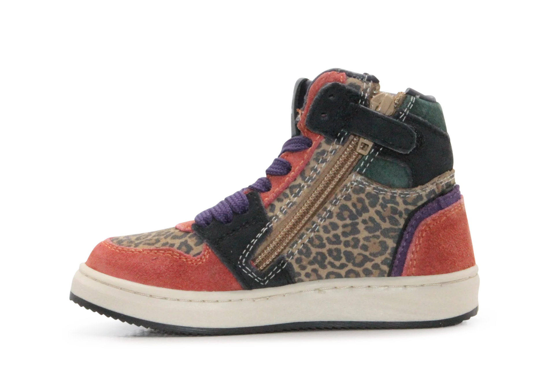 Hip Hoge Sneaker H1765 Natural Suède – Veter en Rits - hatshoe