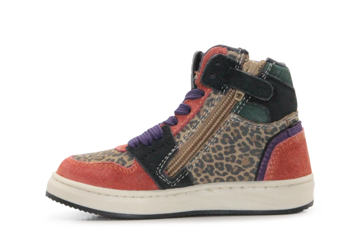 Hip Hoge Sneaker H1765 Natural Suède – Veter en Rits - hatshoe