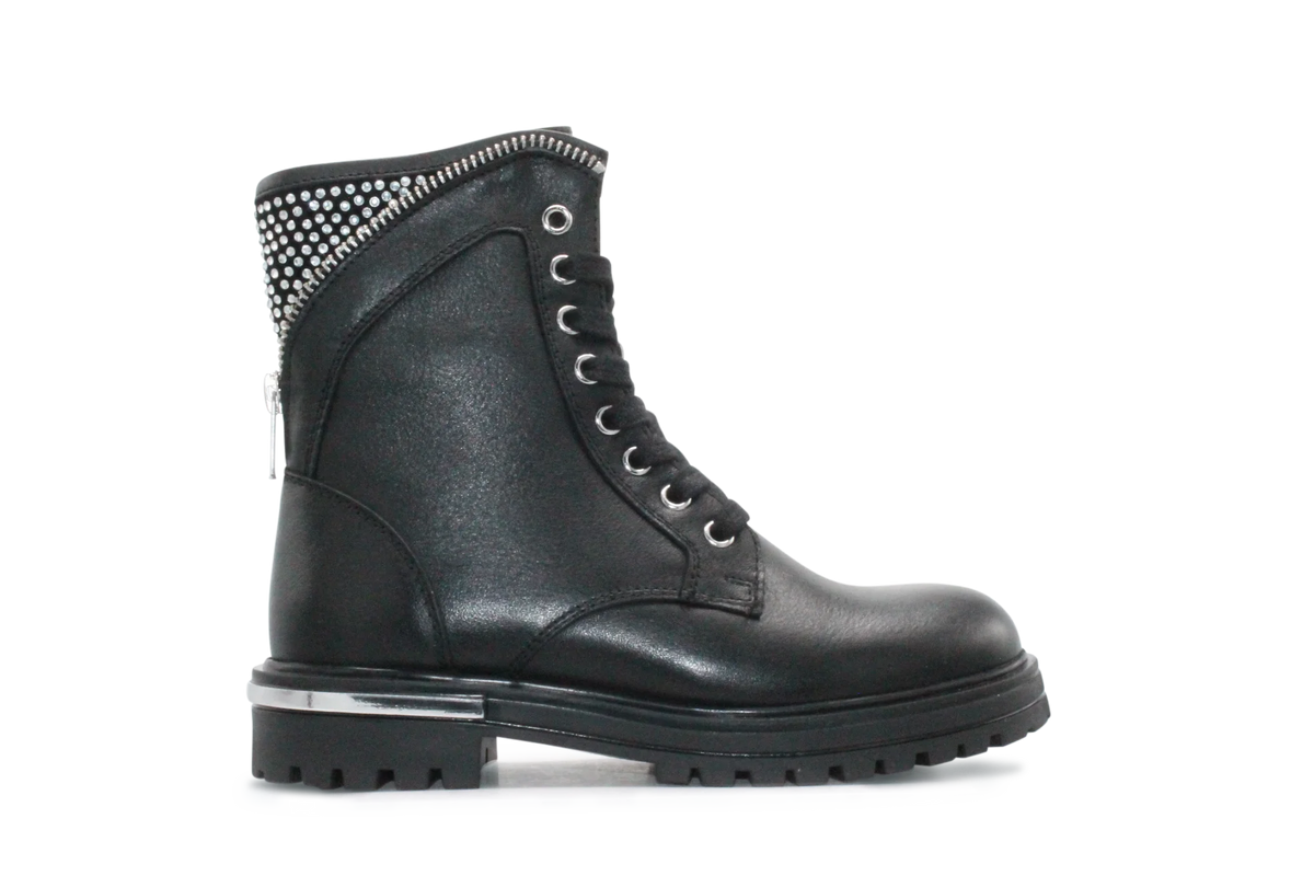 Hip Meisjes Veterboot H1040 - Zwart