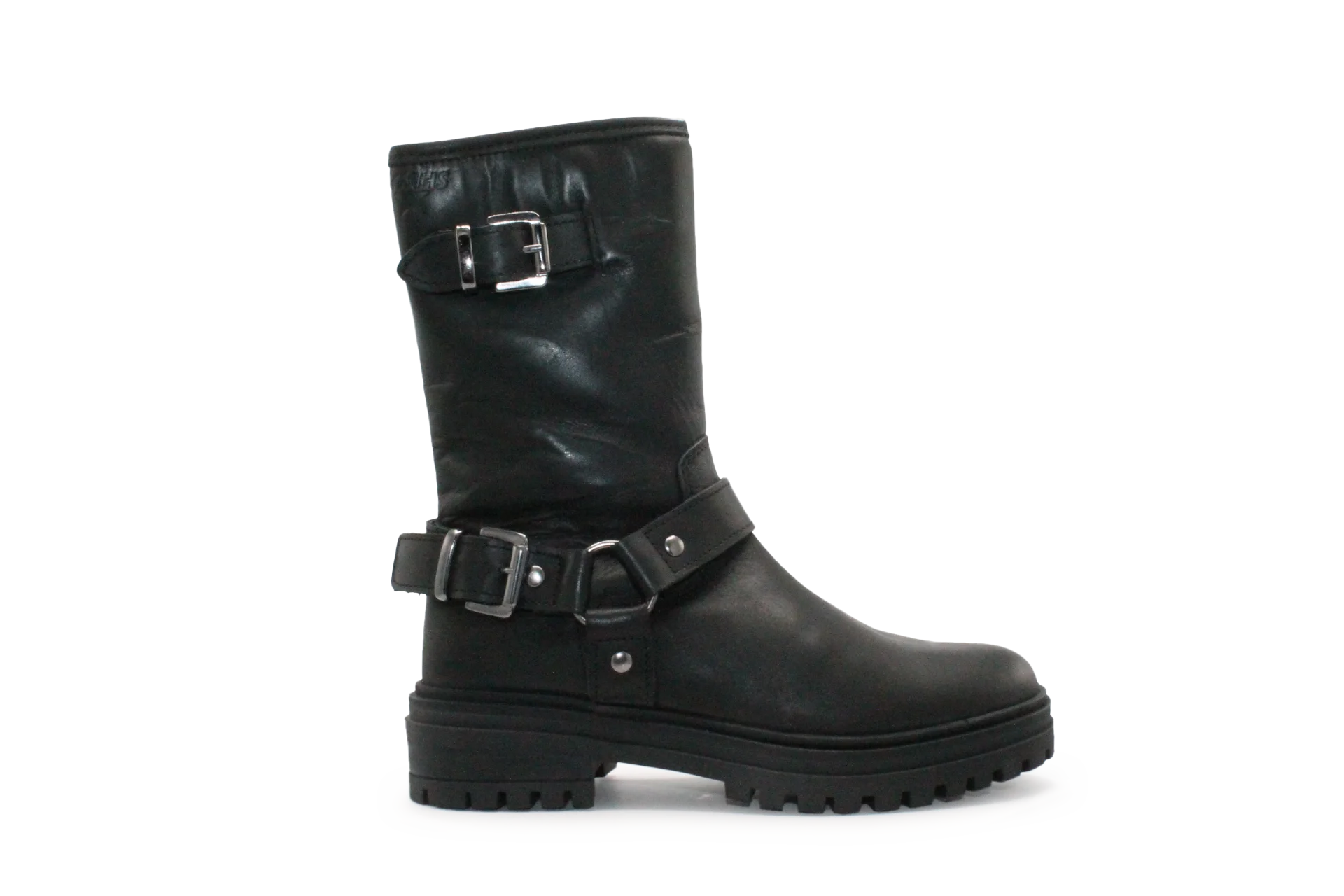 Giga G4481 Meisjes Bikerboots Zwart Leer  - Smalle pasvorm