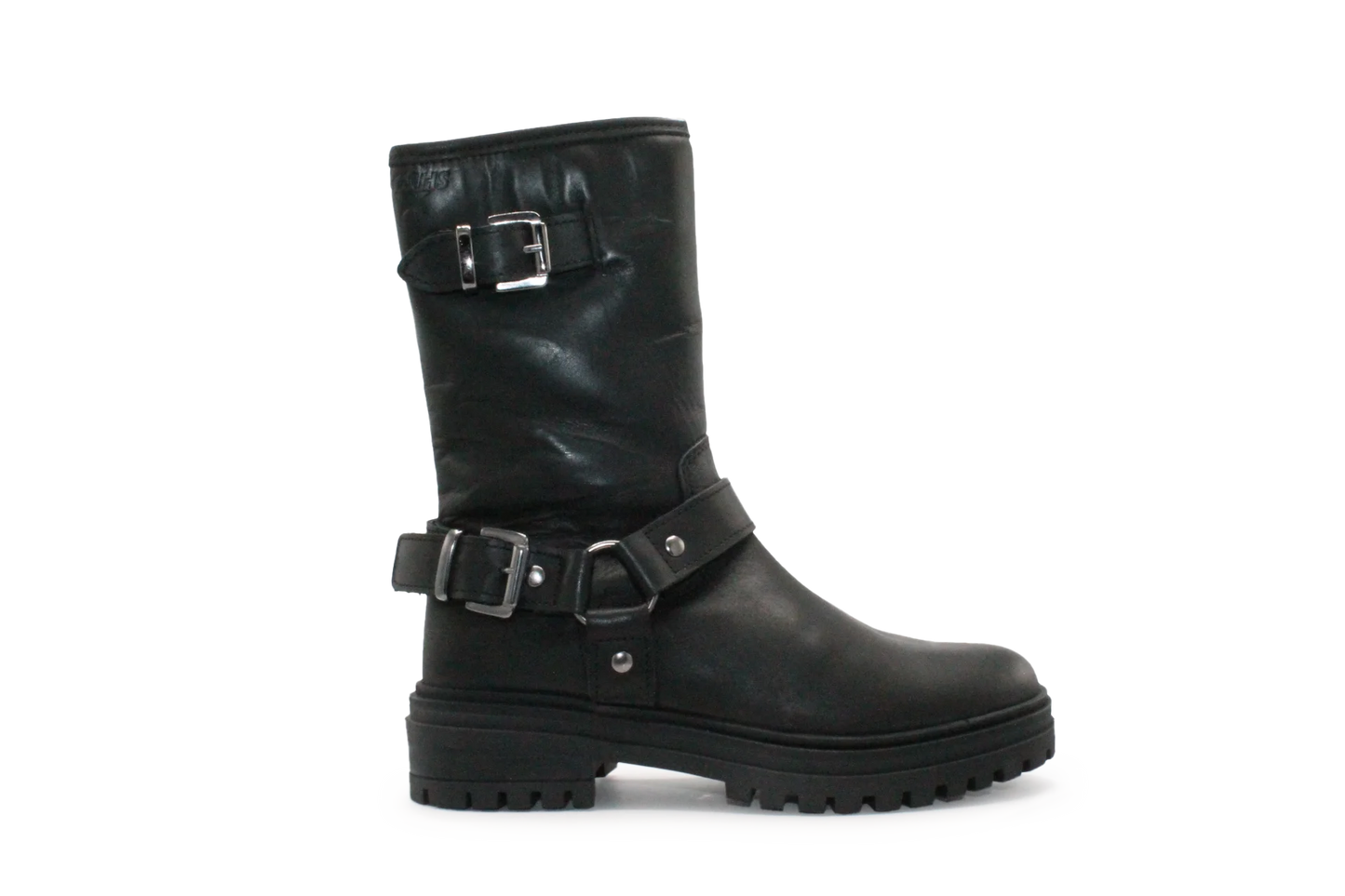 Giga G4481 Meisjes Bikerboots Zwart Leer  - Smalle pasvorm