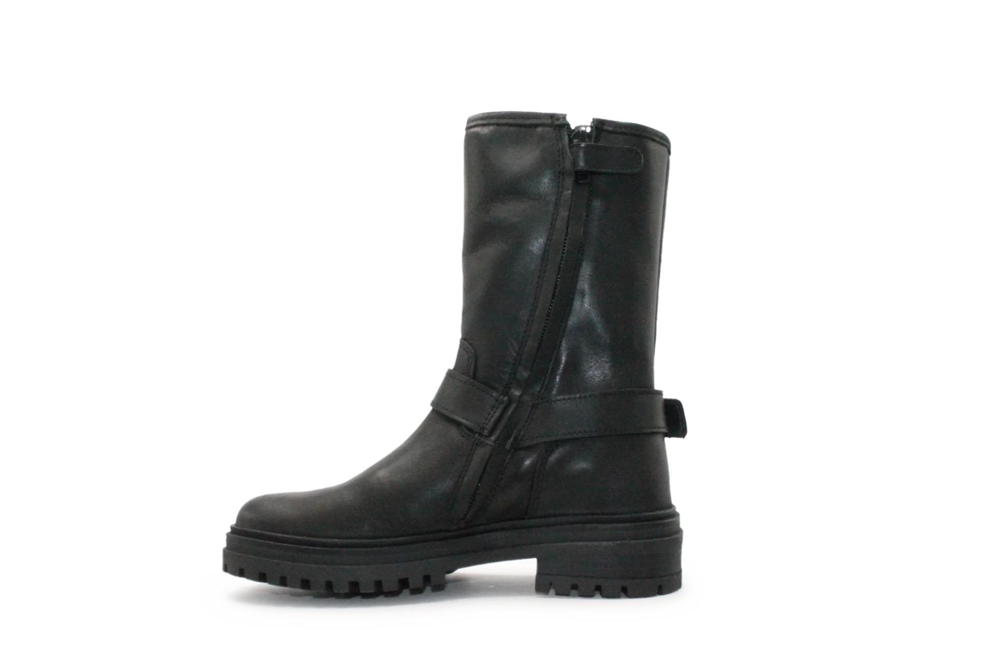 Giga G4481 Meisjes Bikerboots Zwart Leer  - Smalle pasvorm