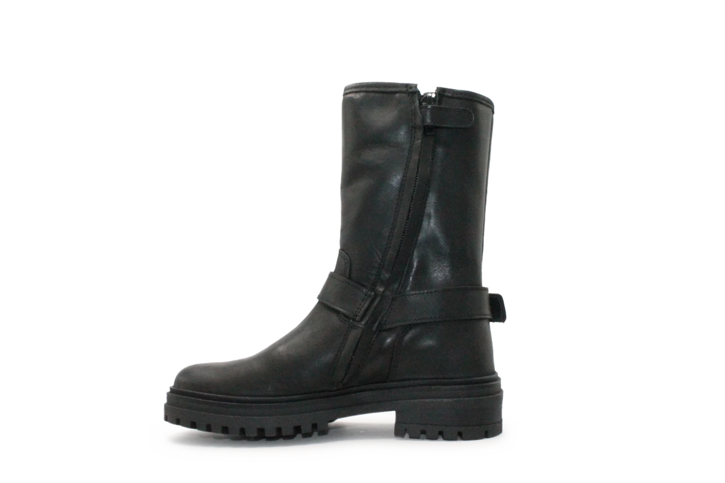 Giga G4481 Meisjes Bikerboots Zwart Leer  - Smalle pasvorm