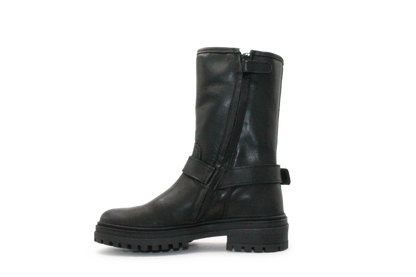 Giga G4481 Meisjes Bikerboots Zwart Leer  - Smalle pasvorm