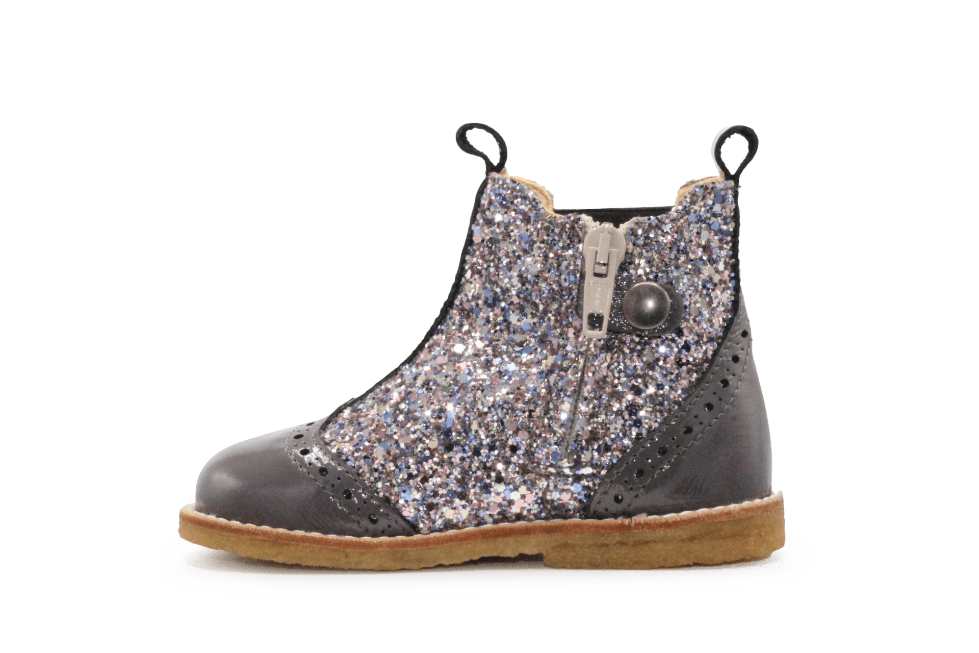 Angulus Chelsea Boots Aubergien Paars met Glitters – Handgemaakt