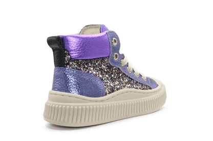 Beberlis Meisjes Sneaker Glitter - Paars - hatshoe