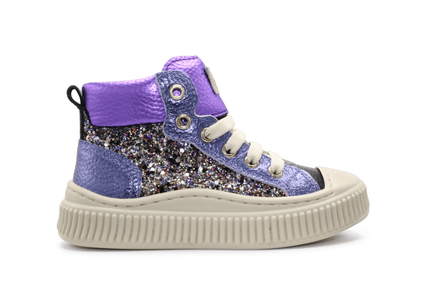 Beberlis Meisjes Sneaker Glitter - Paars - hatshoe