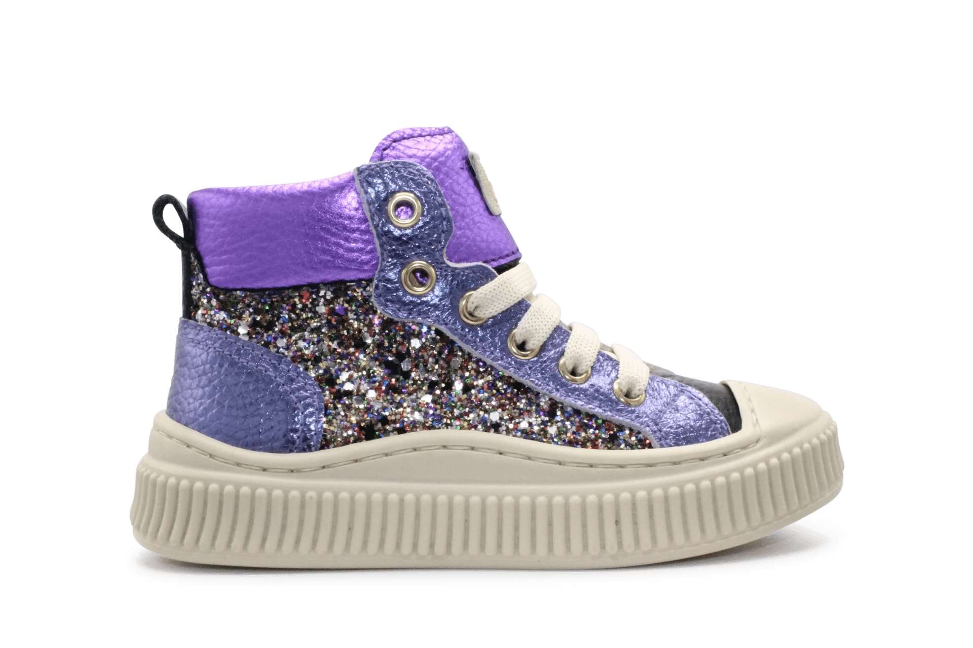 Beberlis Meisjes Sneaker Glitter - Paars - hatshoe