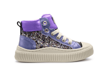 Beberlis Meisjes Sneaker Glitter - Paars - hatshoe