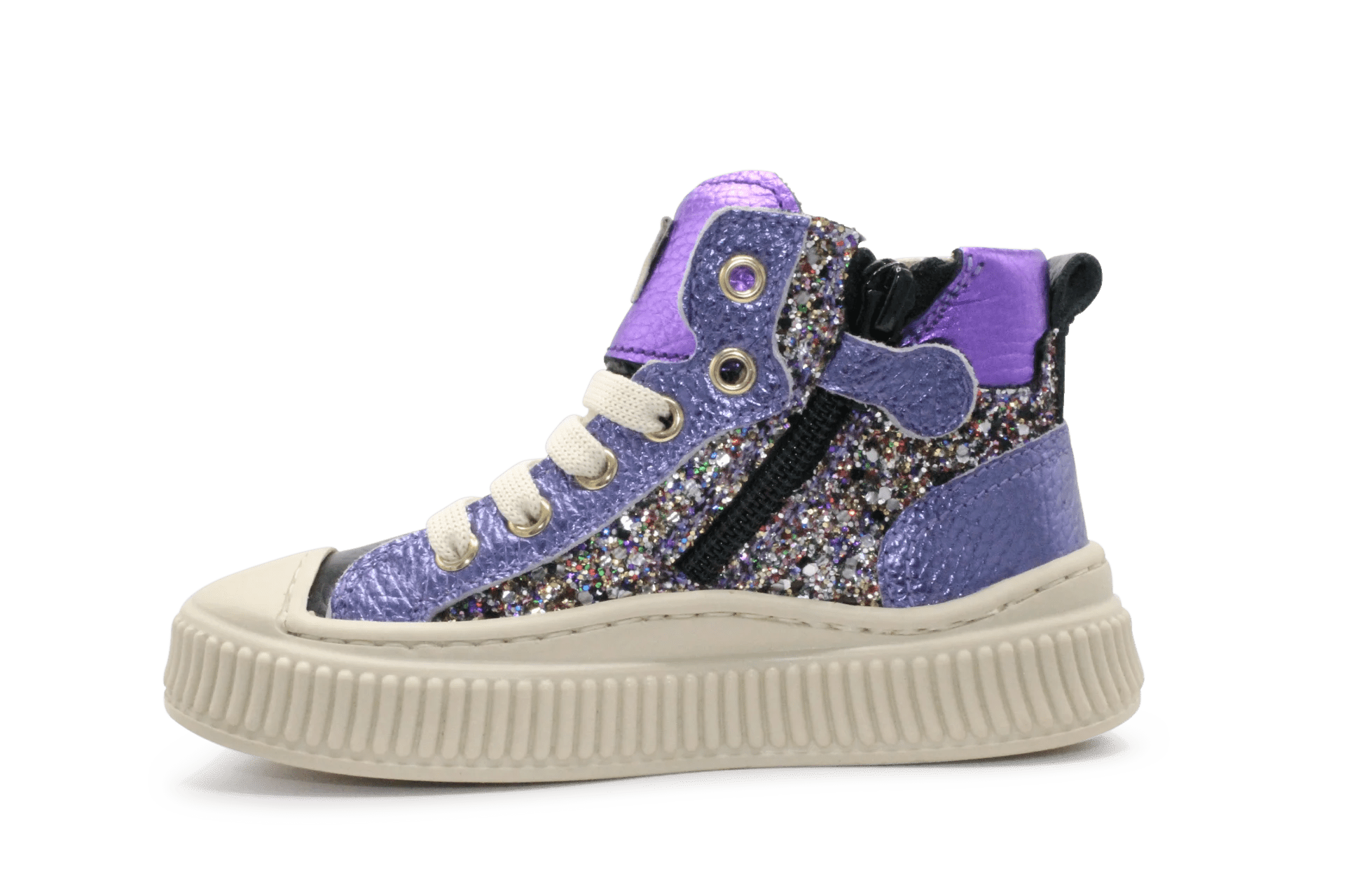 Beberlis Meisjes Sneaker Glitter - Paars