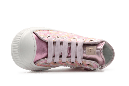 Beberlis Meisjes Sneaker Glitter - Roze - hatshoe