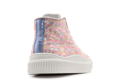 Beberlis Meisjes Sneaker Glitter - Roze - hatshoe
