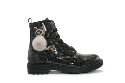 Beberlis Veterboots Poesje 24753 - Zwart - hatshoe