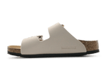 Birkenstock Slipper Arizona Flower Buckle - Beige - hatshoe