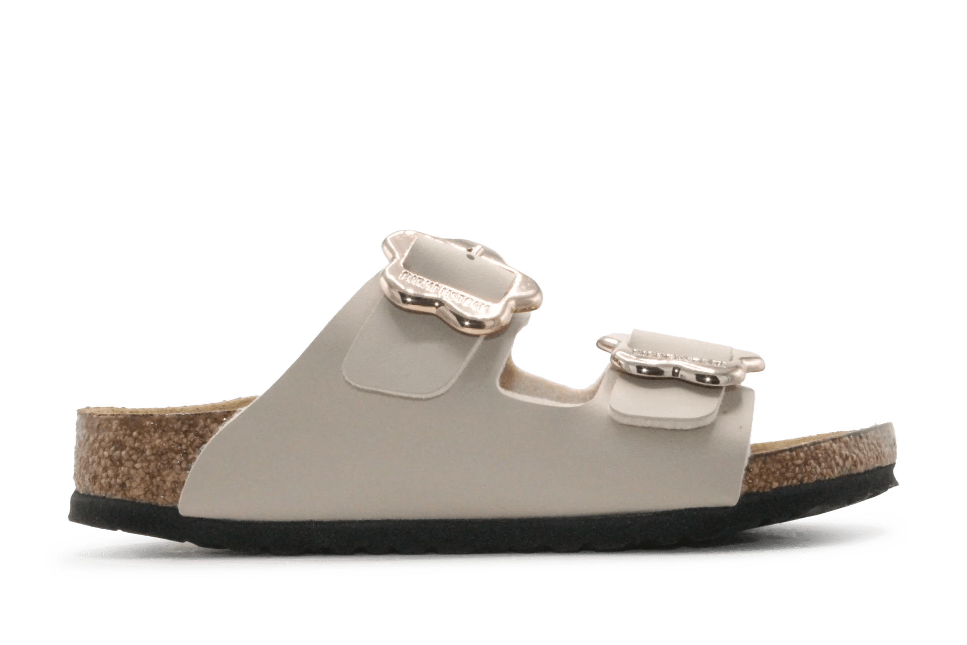 Birkenstock Slipper Arizona Flower Buckle - Beige - hatshoe