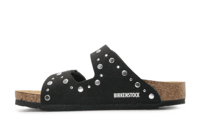 Birkenstock Slipper Arizona Rivet Border - Black - hatshoe