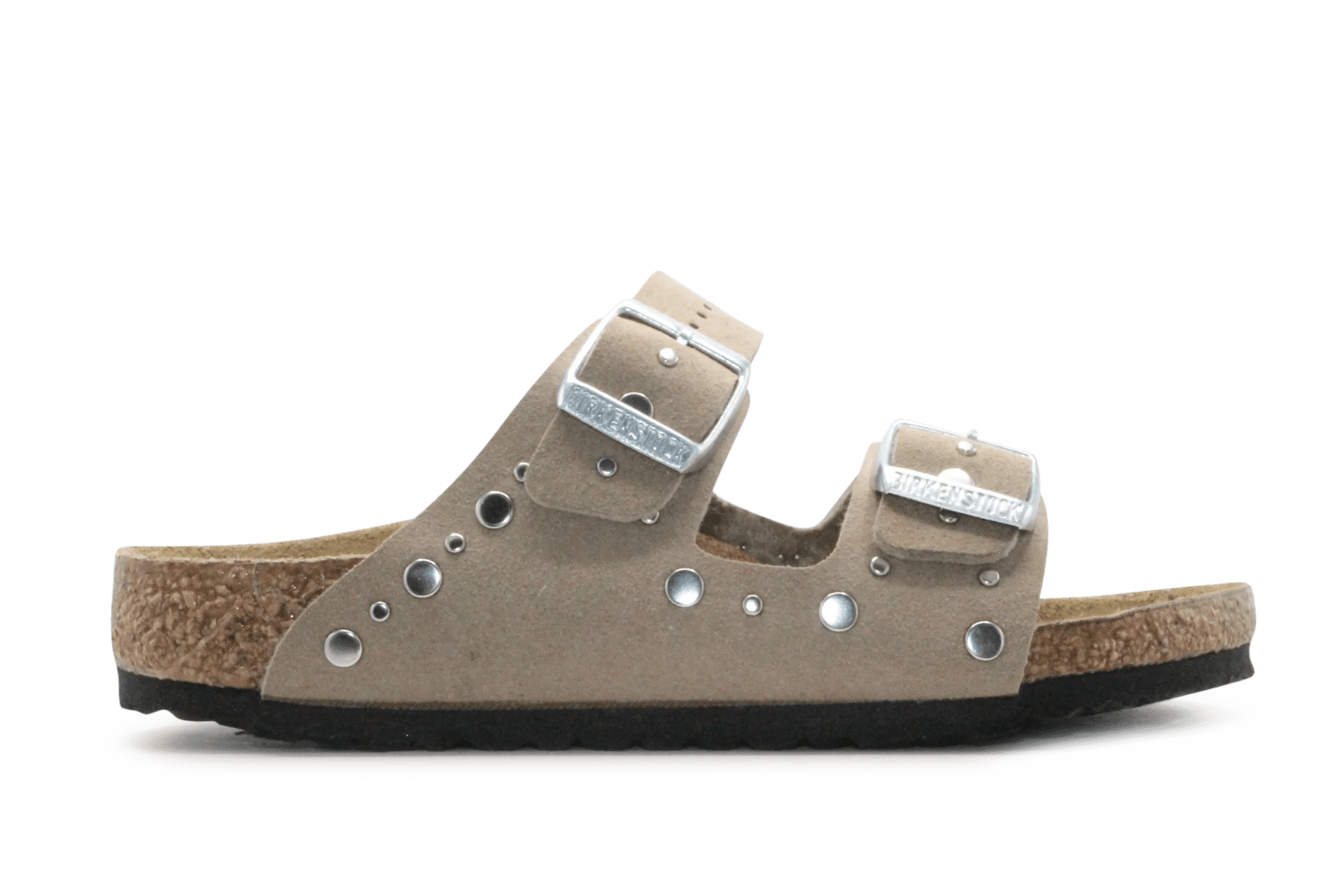 Birkenstock Slipper Arizona Rivet Border - Taupe - hatshoe