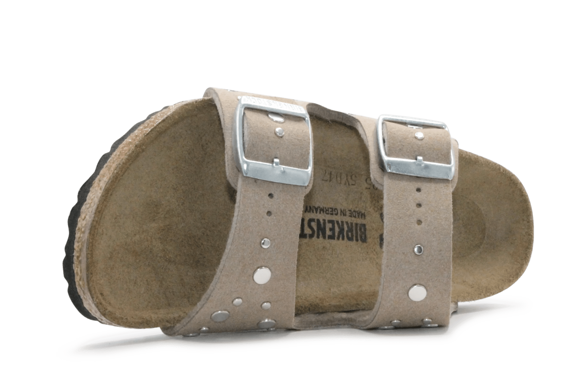 Birkenstock Slipper Arizona Rivet Border - Taupe - hatshoe