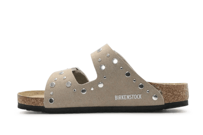 Birkenstock Slipper Arizona Rivet Border - Taupe - hatshoe