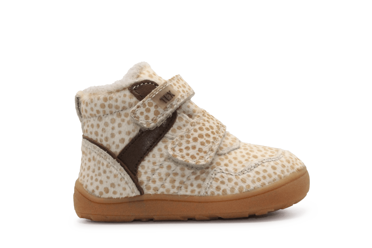 Bisgaard Barefoot Becky Klittenbandschoen - Beige Stippel - hatshoe