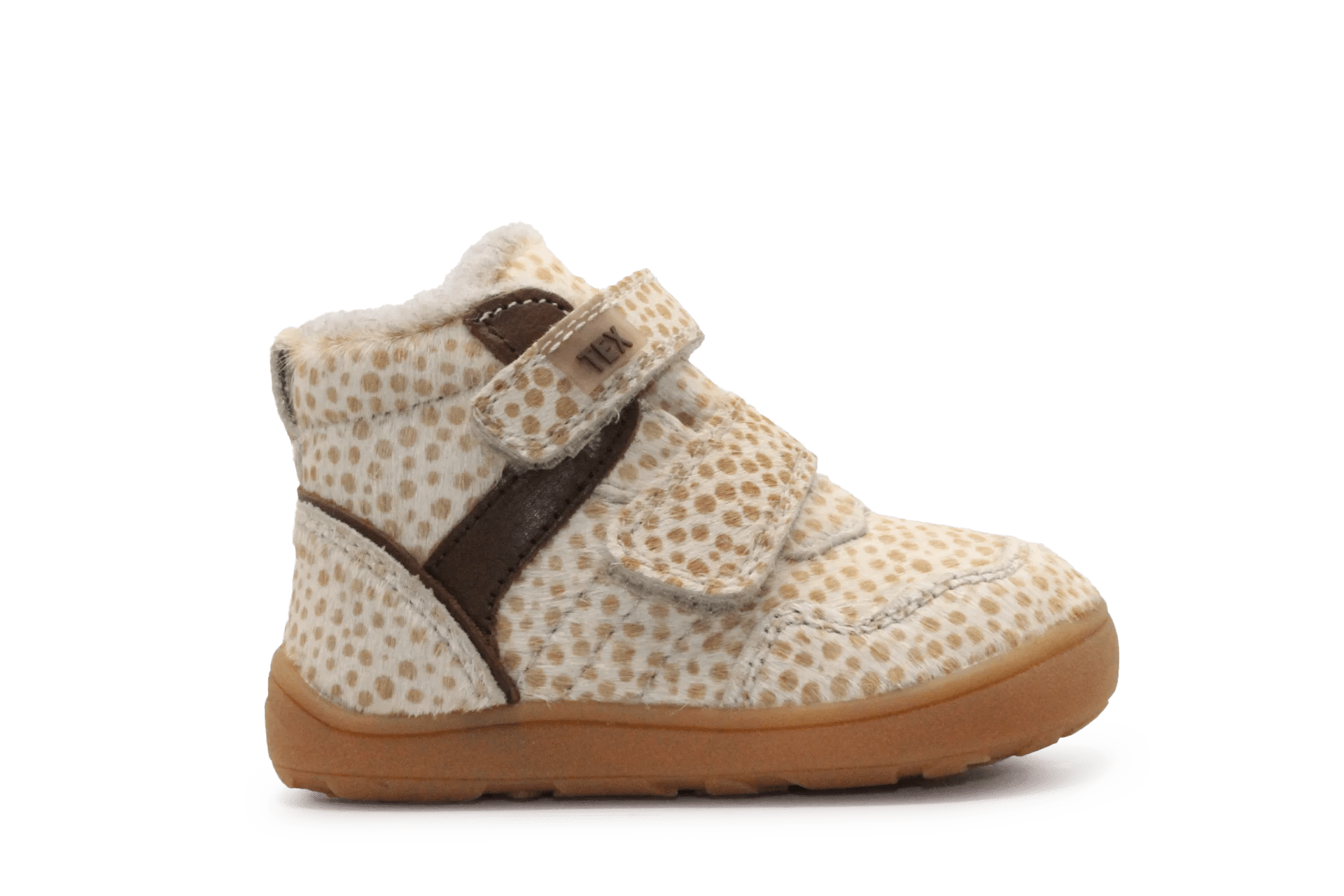 Bisgaard Barefoot Becky Klittenbandschoen - Beige Stippel - hatshoe