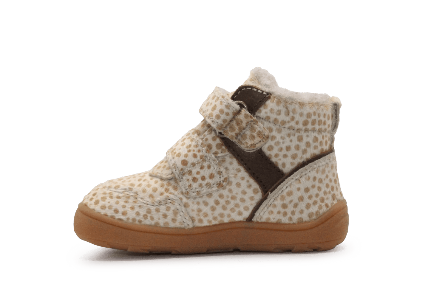 Bisgaard Barefoot Becky Klittenbandschoen - Beige Stippel - hatshoe
