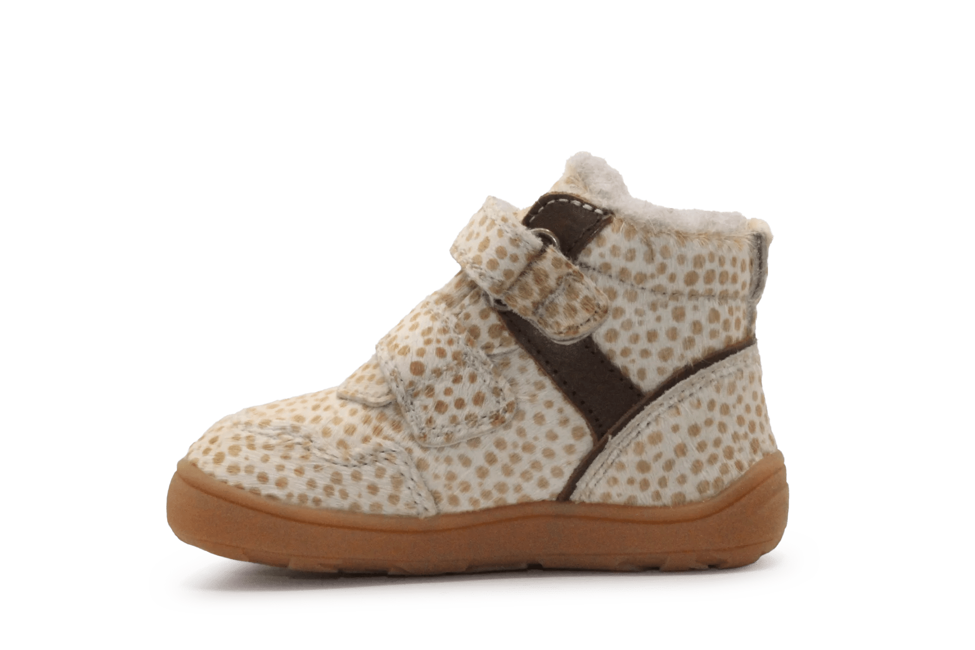 Bisgaard Barefoot Becky Klittenbandschoen - Beige Stippel - hatshoe