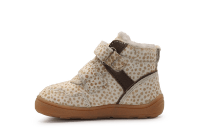 Bisgaard Barefoot Becky Klittenbandschoen - Beige Stippel - hatshoe