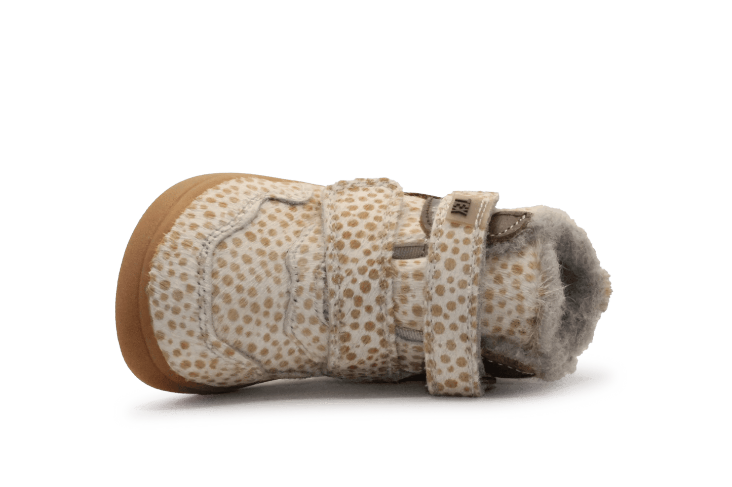 Bisgaard Barefoot Becky Klittenbandschoen - Beige Stippel - hatshoe
