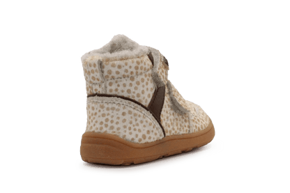 Bisgaard Barefoot Becky Klittenbandschoen - Beige Stippel - hatshoe