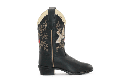 Bootstock Cowboylaars Black Dove kids Meisjes - Zwart - hatshoe