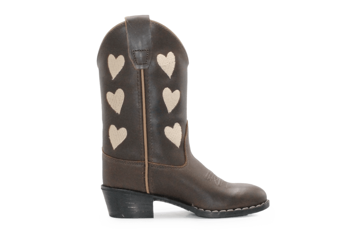 Bootstock Cowboylaars Hearts Mocca kids Meisjes - Bruin - hatshoe