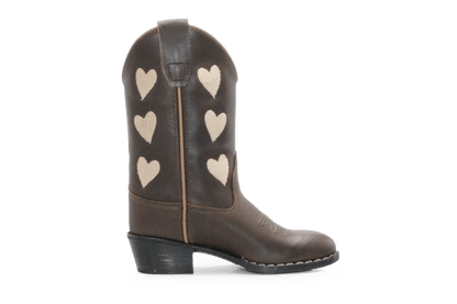 Bootstock Cowboylaars Hearts Mocca kids Meisjes - Bruin - hatshoe