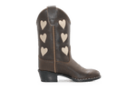 Bootstock Cowboylaars Hearts Mocca kids Meisjes - Bruin - hatshoe