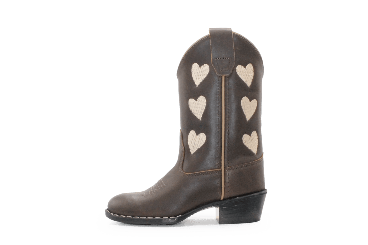 Bootstock Cowboylaars Hearts Mocca kids Meisjes - Bruin - hatshoe