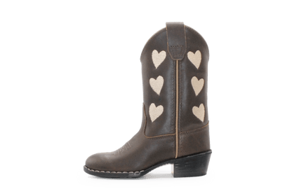 Bootstock Cowboylaars Hearts Mocca kids Meisjes - Bruin - hatshoe