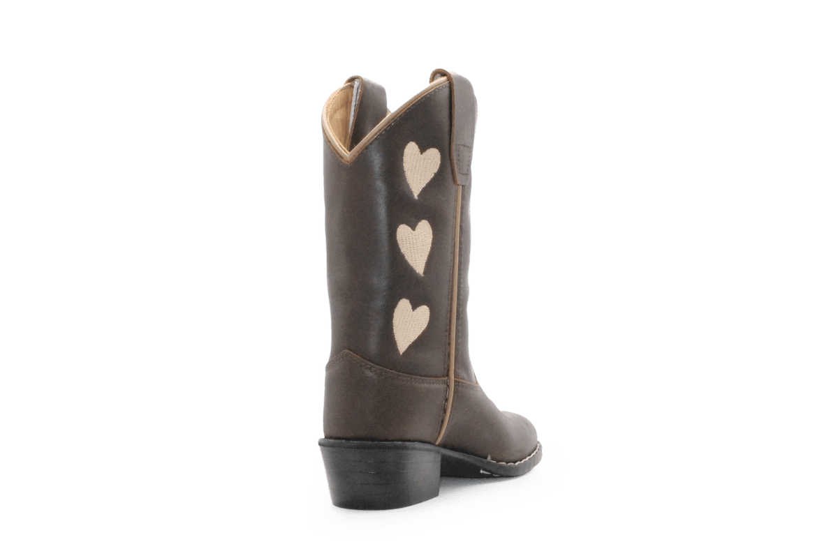 Bootstock Cowboylaars Hearts Mocca kids Meisjes - Bruin - hatshoe
