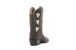Bootstock Cowboylaars Hearts Mocca kids Meisjes - Bruin - hatshoe